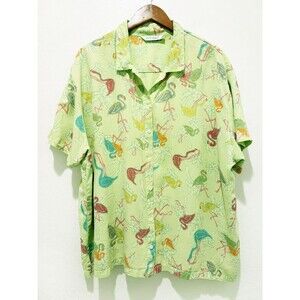 FRESH PRODUCE 2X Vintage Y2K Flamingo Blouse Top Casual Vacation Resort Wear